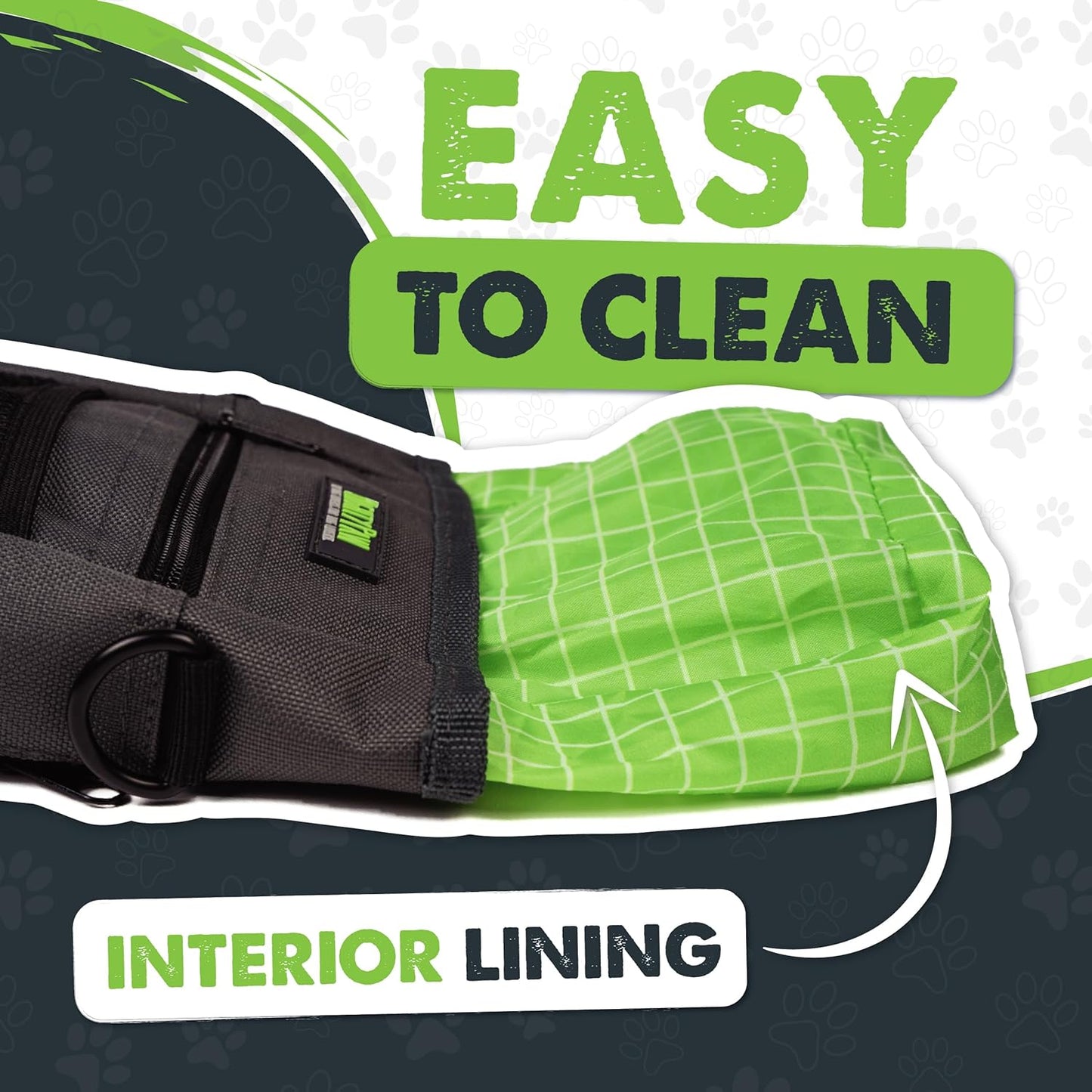 Dog Treat Pouch 2.0 | Pet Training Hands-Free Snack Bag W/Strap. Holds 2 Cups Kibble, Phone & Keys. Magnetic Clasp & Waist Belt Clip. Includes 1 Roll of Poop Bags (Green/Grey)